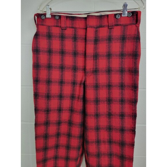 Vtg Woolrich Mens 1963 Wool Blend Mackinaw Buffalo Plaid Hunting Pants 34 - Picture 2 of 7